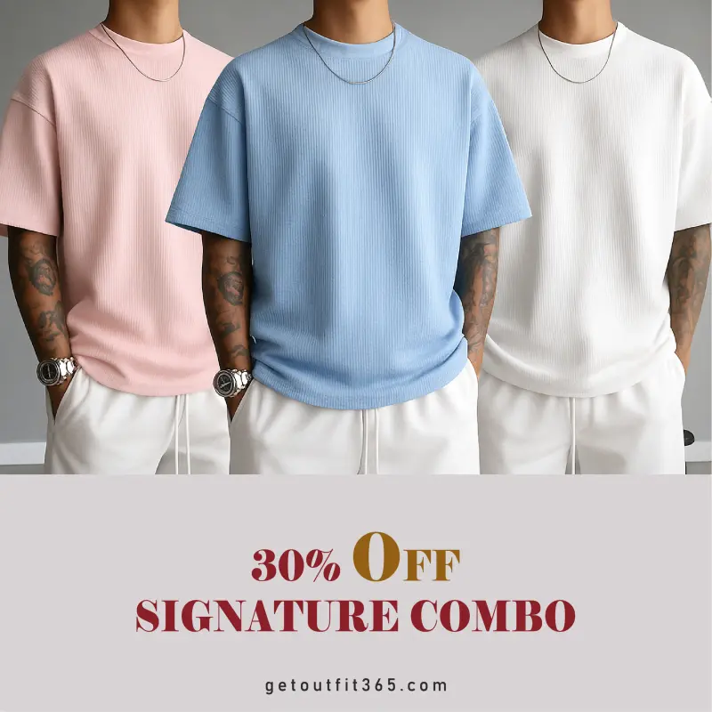 Baby Pink / Sky Blue / White - Waffle Drop Tee's