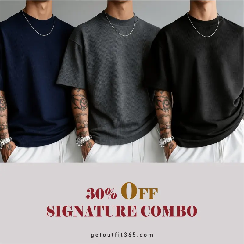 Navy Blue / Charcoal / Black - Waffle Drop Tee's