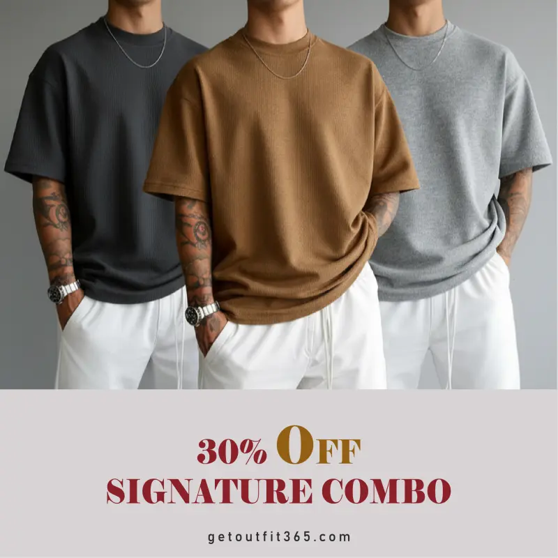 Charcoal / Brown / Gray Melange - Waffle Drop Tee's