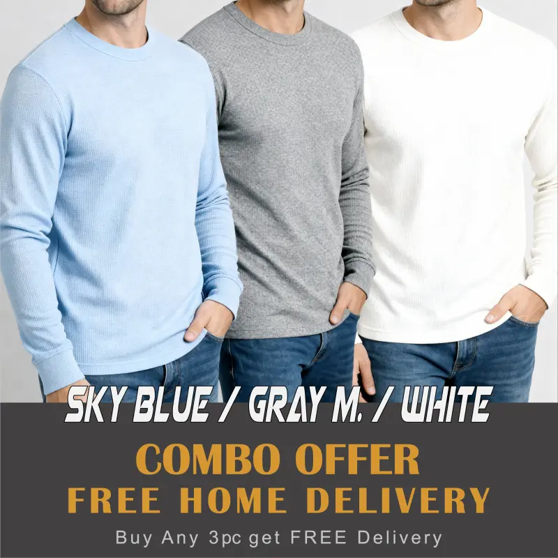 Sky Blue / Gray Melange / White