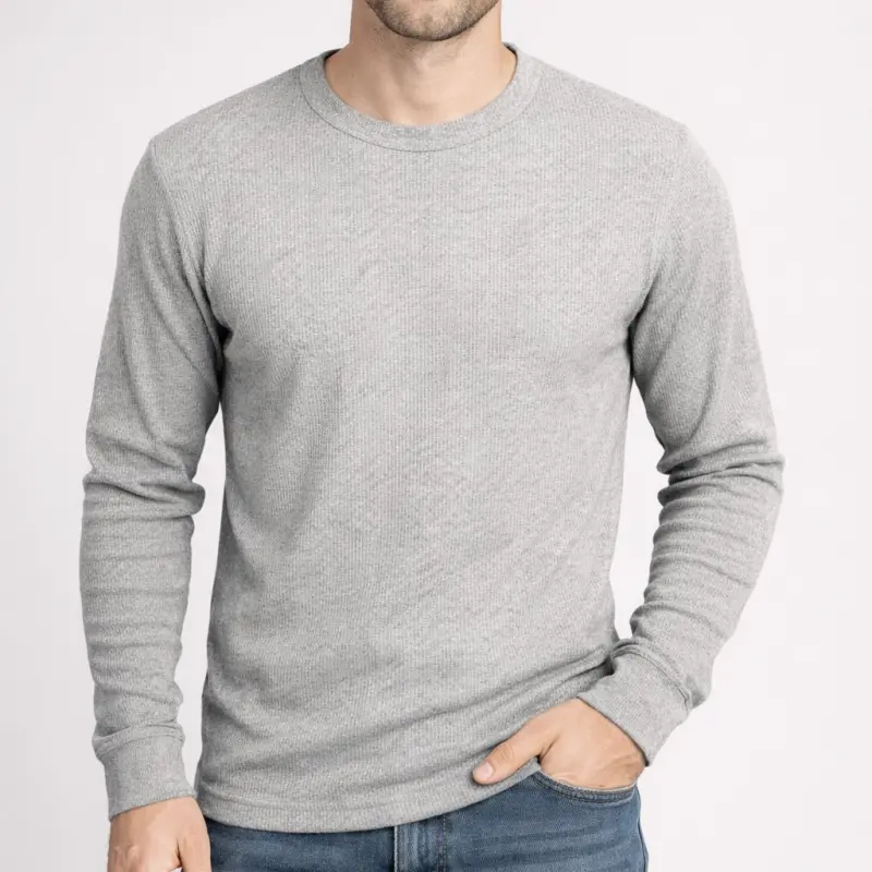 "Gray Melange" Waffle LS