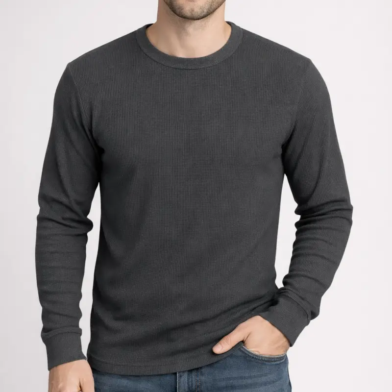 "Charcoal" Waffle Long Sleeve