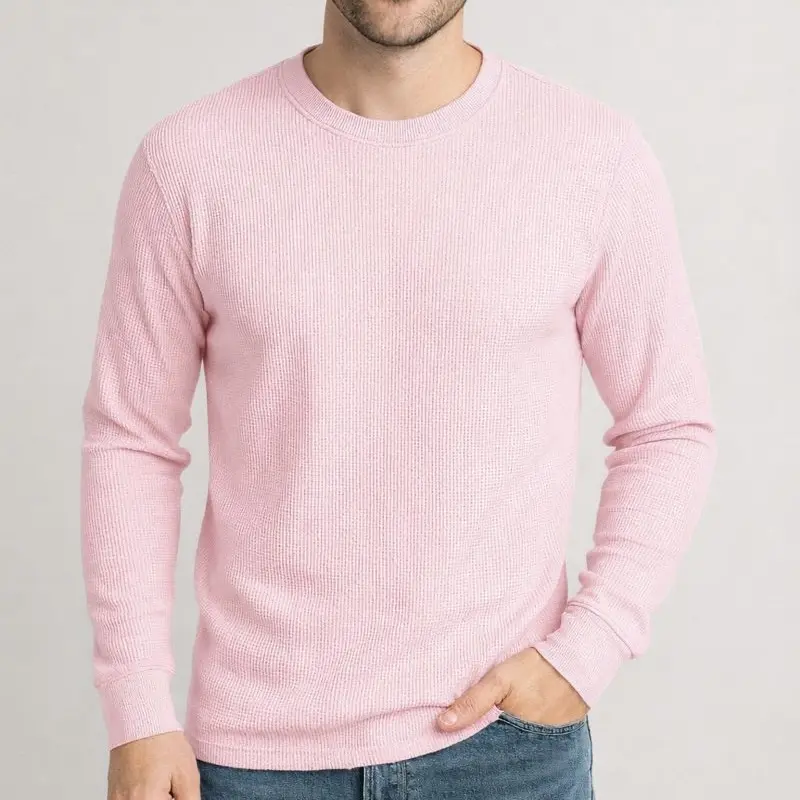 "Baby Pink" Waffle LS